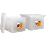 Lorell Letter/Legal Stacking File Box - 14.2" Width x 18" Depth x 10.8"Height - Clear - 2/Bundle (68925BD)