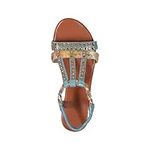 Zapatos para Mujer 2024 Winter Women's Wedges Shoes Mouth Slip-on Slope Heel Shoes Sandal Fashion Office Party Bohemian Rhinestone Roman Sandals B-70 Sky Blue 7.5