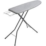 APEXCHASER Full Size Ironing Board with Iron Rest, Lightweight Iron Board with Height Adjustable, Extra Thick Heat-Resistant Cover with Padding, Heavy-Duty Sturdy Metal Legs, 49x13 Grey