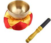 Tibetan Singing Bowl Set with Mallet and Cushion Buddhism Meditation Brass Singing Bowl for Mindfulness Healing Buddhist Supplies Buddhist Supplies