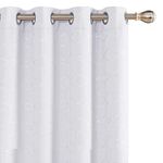 Deconovo Window Valances Room Darkening Eyelet Curtains, Diamond Foil Printed Thermal Insulated Curtains for Kitchen Baby Nursery, 52 x 45 Inch(Width x Length), Silver Grey, One Pair