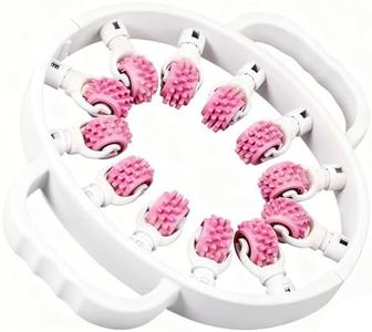 Anti Cellulite Massager Roller - Manual Lymphatic Drainage Tool for Legs & Belly | Deep Tissue Fascia Massage, At-Home/Post-Workout Muscle Relaxation (Pink)
