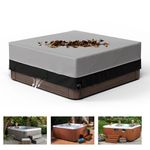 Pacok Square Hot Tub Cover, Waterproof 600D Oxford Fabric SPA Hot Tub Covers with Drawstring, Outdoor SPA Bath Pool Dust Cover with Air Vent，Black+Grey(200x200x85CM)