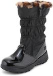 totes Women's Madina Insulated Waterproof Snow Winter Boots, Black/Leopard, 7