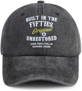 Built in The Nineties Eighties Seventies Sixties Fifties Forties Thirties Original Baseball Hat for Men Women, Built in the Fifties B Lack, One Size