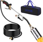 Propane Torch Weed Burner with Storage Bag,Blow Torch,Heavy Duty,1,200,000 BTU,Flamethrower with Turbo Trigger Push Button Igniter and 10 FT Hose for Roof Asphalt,Ice Snow,Road Marking,Charcoal