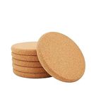 Kavi eco Friendly Plain 8 mm Thick Cork Coasters Set of 6