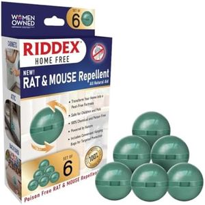 Riddex Home Rat & Mouse Rodent Spheres – Plant-Based Formula with Essential Oils – 6-Pack with Hanging Sachets – for Use Indoors, Garages, Campers, and More – Safe Around Kids and Pets
