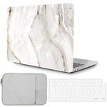 Laptop Cover Compatible with M2 MacBook Air 13.6 inch Case Model A2681 2022 Release with Retina Display, Plastic Hard Shell Cover & Keyboard Skin & Sleeve Case for MacBook Air 2022, White Marble