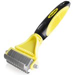 Morpilot Dog Brush Cat Brush Grooming Comb, 23+12 Double Sided Undercoat Rake Dematting Deshedding Tool for Long Hair Pets Cat Dog Slicker Shedding Brushes Efficiently Reduces Hair Loss by up to 90%