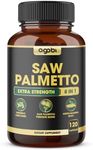 8in1 Saw Palmetto Prostate Support Supplement - Equivalent to 4650mg - Combined With Ashwagandha, Turmeric Curcumin, Ginger, Nettle Leaf, Holy Basil & More - 120 Vegan Capsules for 2 Months