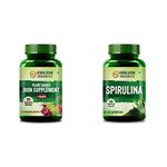 Himalayan Organics Plant Based Iron with Folate Veg Capsules, Natural, 120 count & Himalayan Organics Spirulina 2000mg Per Serving - 120 Veg Capsules