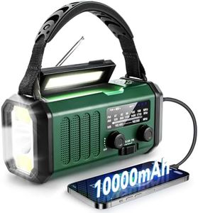 NOAA Emergency Weather Radio,Best Portable 10000mAh Battery/Hand Crank/Solar Powered AM/FM Wind Up Radios,Type-C Phone Charger,Flashlight,Reading Lamp,Compass,SOS Survival Alert,Power Outages Outdoor