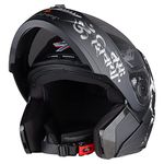 Steelbird Sba-7 Mahadev Isi Certified Motorcycling Flip-Up Helmet For Men And Women (Matt Black White, Medium 580 Mm)