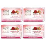 NATURE LEAGUE – BLOOMING ROSE & ALMOND, Natural, Oil Control, Anti-acne, Skin Hydrating, Exfoliating Handmade Bathing Soap, With Natural Oils & Goat Milk, SLS & Paraben Free, Pack of 4 (400 gms)