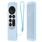 Dealfreez Protective Silicone Case Compatible with New Siri Apple TV 4k 2nd Generation Remote Skin-Friendly Shock Proof Anti-Slip Washable Protective Cover Sleeve (Light Blue)