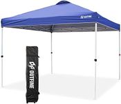 OUTFINE Pop-up Canopy 10x10 Patio Tent Instant Gazebo Canopy with Wheeled Bag,Canopy Sandbags x4,Tent Stakesx8 (Blue, 10*10FT)