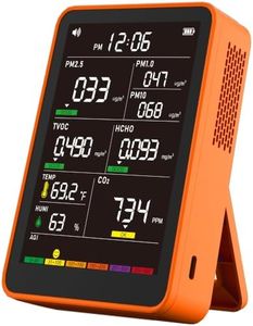 16-in-1 Indoor Air Quality Monitor, High-Precision Multi-Parameter Smart Air Quality Tester with HD Real-Time Color Screen, Portable Air Quality Monitor for Home, Office, Cars, School, Bedroom