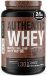 Jacked Factory Authentic Whey Muscle Building Whey Protein Powder - Low Carb, Non-GMO, No Fillers, Mixes Perfectly - 30 Servings, Chocolate