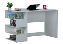 DeckUp Athena Engineered Wood Study & Computer Table and Office Desk (White, Matte Finish)