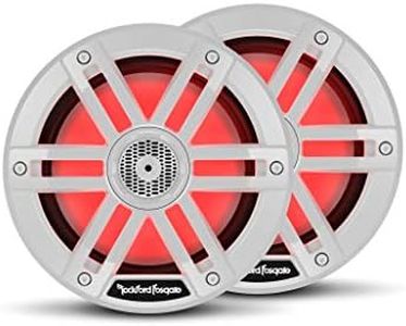 Rockford Fosgate M1-65 Color Optix 6.5” 2-Way Coaxial Multicolor LED Lighted Marine Speakers - White (Pair)