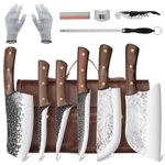 DRAGON RIOT Update Chef Butcher Knife Set for Meat Cutting with Roll Bag Newest 12 PCS Japanese Forged Chef Knives Set for Men and Women Gift for Men