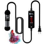 AquaMiracle 50W Small Aquarium Heater Fish Tank Heater Turtle Heater Super Mini Aquarium Heater, Dry-Run/Overheating Protection and Memory Function, LED Digital Display, for 5-10 Gallon Tanks