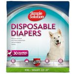 Simple Solution True Fit Disposable Dog Diapers for Female Dogs - Super Absorbent with Wetness Indicator - XXL (Waist 22-37in) - 30 Count