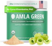 Amla Powder & Green Tea Superfood Supplement, 20x Ultra Concentrated Amla, Antioxidant Support, Made with Oolong Tea and Indian Gooseberries, Organic, Vegan, Classic Flavor, 90 Servings