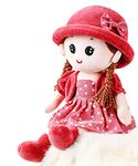 Adorable Baby Girl Rag Doll Soft Cuddly Ragdoll Princess Doll with Removable Dress & Hat Soft Stuffed Plush Toy Dolls for Girls Age 0+, First Doll Baby Shower Present Girl Birthday Christening Gift