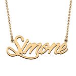 HUAN XUN BFF Friendship Jewelry Simone Name Necklace for Her Birthday Gift Sister Gift