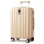 Hanke Upgrade Luggage Suitcases with Spinner Wheels Lightweight PC hardside Rolling Suitcase with TSA Lock, Checked-Large 29-Inch(Cuba Sand)