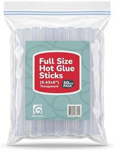 50pcs Full Size Hot Glue Sticks for Large Glue Gun, 0.43x6 inches Large Glue Sticks, Bulk-Pack for Arts Crafts DIY Fabric Gluing & More