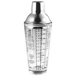 HEAVENGLOW 1 Piece Glass Hand-Cranked Transparent Cocktail Shaker Martini for Beginner