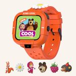 Elari KidPhone Masha and the Bear - 4G Kids Smart Watch Phone GPS Tracker for Boys and Girls, KidGram messenger with safe content, 2-way audio and video calls, SOS button, 2 cameras (Orange)