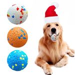 BESTZONE Dog Balls for Aggressive Chewers 2.5 Inch, Indestructible Tennis Balls for Dogs, Durable Bouncy Dog Toy Balls, Interactive Dog Toys for Fetch Game, Lightweight Floating Dog Water Toy