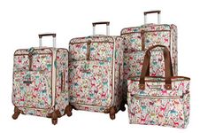 Lily Bloom Luggage Set 4 Piece Suitcase Collection With Spinner Wheels For Woman (Giraffe Park)