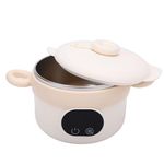 Asixxsix Electric Kids Food Warmer Bowl, Cordless Electric Lunch Box, 470ml Large Capacity, Stainless Steel, USB Rechargeable Heating Lunch Box for Home Travel (Cream Color)