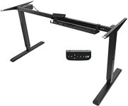 VIVO Black Electric Stand Up Desk Frame Workstation, Single Motor Ergonomic Standing Height Adjustable Base, DESK-V102E