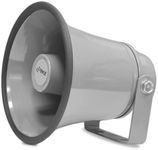 Pyle Indoor/Outdoor PA Horn Speaker - 6.3” Portable PA Speaker with 8 Ohms Impedance & 25 Watts Peak Power - Mounting Bracket & Hardware Included PHSP6K, White, 6.3-Inch