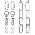 YOKIVE 1Set Lighting Chain Link, 10 Feet Metal Chandelier Chain Fixture Extension 65Lb Maximum Weight with Lock Great for Pendant Hanging Swag Light, Silver