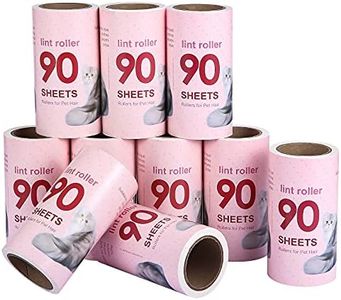Rodillo Quitapelusas (10 Rodillos de 90 Hojas) Cepillo Adhesivo Rodillo Quitapelos Mascotas Rodillo de Pelusa Removedor Pelo Recogen Pelusas, Polvo para Ropa, Muebles y alfombras