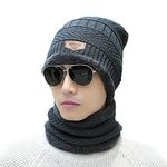 BeFall Winter Woolen Beanie/Skull Cap & Neck Warmer (Muffler) Combo for Winters with Faux Fur Inner Side |Winter Cap | Winter Cap for Man | Woolen Cap (GreySingal)