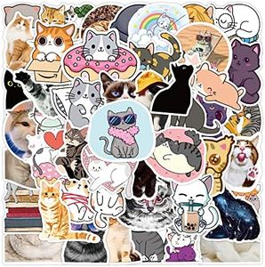 YUNA Cute Kitten Stickers 50 Pcs Cats Laptop Pack Cool Vinyl Waterproof Sticker for Pad MacBook Car Snowboard Bicycle Luggage Decal (Kittens B)