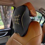 betterhood PosturePro Premium Car Neck Rest Pillow | Car Seat Headrest Pillow | Neck Support Cushion for Comfortable Rides | Memory Foam, Cotton Cover, Large Size | Orthopedic, Ergonomic (Black)