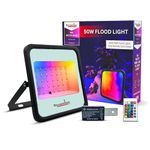 Dreamlux RGB LED Flood Light, 50Watts, LDR Sensor, Dusk to Dawn Sensor, Aluminium Housing, 16 Colours, IP66 Waterproof, 2 Years Warranty (50W RGB with LDR Sensor, Pack-1)