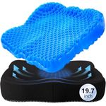 Extra Thicker Gel Seat Cushion for Long Sitting, Pressure Relief Seat Cushion, Chair Cushion for Back Pain, Egg Cushion for Car, Desk Chair, Wheelchair Cushion, Office Chair Blue,50CM