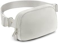 Fanny Packs for Women Men, Crossbody Belt Bag with Adjustable Strap Waist Pack for Running Traveling Hiking, Grey