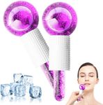 GeeRic 2 Pcs Ice Globes For Facials, Spa Cooling Globe Roller for Face Eye, Cold Glass Ice Roller Ball, Icer Spa Facial Wand for Daily Beauty Routine Dark Circles, Puffiness and Wrinkles, Tighten Skin