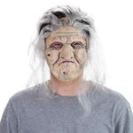 STYLER Latex Old Woman Mask Realistic Halloween Mask with Hair